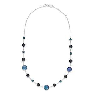 Lollitini Short Multi-Stone Necklace 925 SILVER IN ECLIPSE